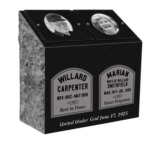 JET BLACK GRANITE SQUARE URNS