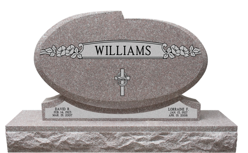 HORIZONTAL LEGACY MEMORIALS MODELS SHOWN ABOVE (COMPANION  PIECES NOT INCLUDED, ADT’L CHARGE  FOR LONGER BASE)