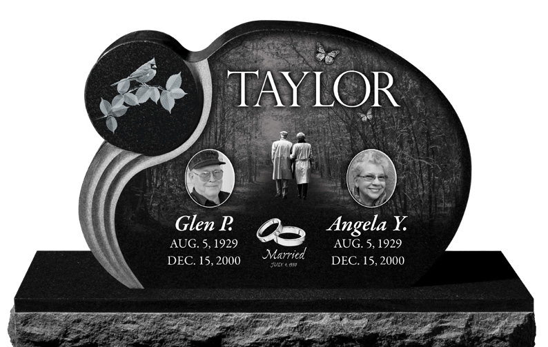 HORIZONTAL LEGACY MEMORIALS MODELS SHOWN ABOVE (COMPANION  PIECES NOT INCLUDED, ADT’L CHARGE  FOR LONGER BASE)