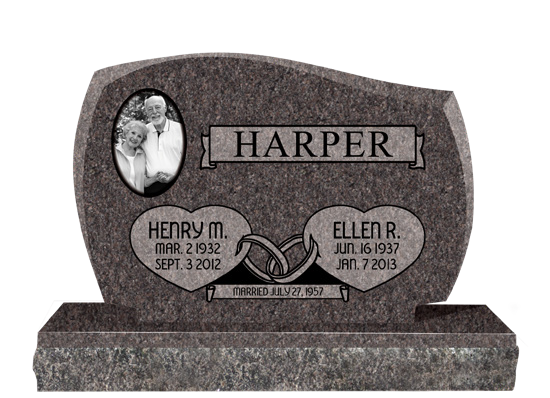 HORIZONTAL LEGACY MEMORIALS MODELS SHOWN ABOVE (COMPANION  PIECES NOT INCLUDED, ADT’L CHARGE  FOR LONGER BASE)